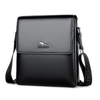 Whatna 革 フラップ ショルダーバッグ メンズ 3室仕切 盗難防止 ipad 10.5 収納可 縦型 メンズ ビジネスかばん斜めがけ 小さめメッセンジャーバッグ 斜め掛け通学通勤バッグ 肩掛けバッグ 紳士用 男性用 BL909-2