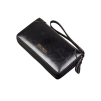 Whatna ミニセカンドバッグ メンズ バッグ 革2室仕切 小銭入れ 7枚カード収納 本革 小さめ クラッチバッグ 手持ちバッグ 男性用 紳士用 結婚式 バッグ 冠婚葬祭 黒 ブラウン HS-1726