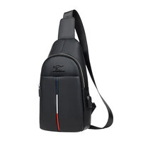 Whatna 牛革 斜めがけ ボディバッグ ワンショルダー メンズ USBポート 付き 左右付け替え可能 本 革 厚手 レザー ブラウン 黒ZP104