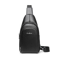 Whatna 革 斜めがけ ボディバッグ ワンショルダー メンズ イヤホン穴 付き 左右付け替え可能 本 革 厚手 レザー ブラウン 黒C6608