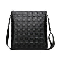 Whatna 2way 牛革 クロコダイル型押し ショルダーバッグ メンズ ポシェットipad9.7 収納可 縦型 メンズビジネスかばん斜めがけ 小さめメッセンジャーバッグ 斜め掛け通学通勤バッグ 肩掛けバッグ 紳士用 男性用 黒 SL