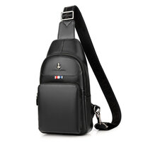 Whatna 牛革 斜めがけ ボディバッグ ワンショルダー メンズ イヤホン穴付 左右付け替え可能 本 革 厚手 レザー ブラウン 黒L1615