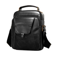 Whatna 天然 牛革 ショルダーバッグ メンズ 2way 斜め掛け 手提げバッグ ポシェットポ 縦型 防盗設計 ipad Mini収納可小さめ メッセンジャーバッグ 通学 通勤バッグ 肩掛けバッグ 自転車かばん プレゼント男性 黒 ブラウン7329