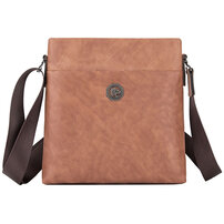 Whatna 天然牛革 ショルダーバッグ メンズ メッセンジャーバッグ小さめ ビジネスバッグ ipad10.5収納可縦型 本革 通勤 通学 斜めがけバッグ オシャレ な シンプル な 軽量 実用 自転車 かばん男性用 ブラウン（4418）