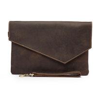 Whatna 天 然 牛革 セカンドバッグ メンズ クラッチ バッグ ファイルバッグ 封筒袋 A4 ipad10.5収納 本革 結婚式 披露宴 バッグ カジュアルフォーマル ビジネス 冠婚葬祭 バッグ 男性用 紳士用 ブラウン 3342