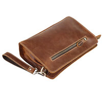 Whatna 天然 牛革 セカンドバッグ メンズ バッグ クラッチ バッグ 小さい 3室仕切 厚手 本 革 レザー 結婚式 バッグ フォーマル ビジネス 冠婚葬祭 バッグ 男性用 紳士用 ブラウン（x3302）
