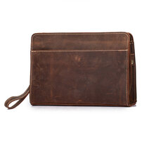 Whatna 天然 牛革 セカンドバッグ メンズ バッグ クラッチ バッグ 小さい 3室仕切 厚手 本 革 レザー 結婚式 バッグ フォーマル ビジネス 冠婚葬祭 バッグ 男性用 紳士用 ブラウン（3302）