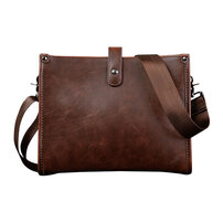 Whatna 2way 革セカンド バッグ メンズ ショルダーバック [クラッチ 肩掛け 結婚式 バッグ] ファイルバッグB5 ipad 10.5収納可 大さめ 手持ちバッグ ビジネス カジュアル フォーマル 冠婚葬祭 紳士用 男性用 ブラウン（8112）