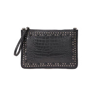 Whatna 2way 革 カッコいい セカンド バッグ メンズ バッグ [クラッチ ショルダー 肩掛け 結婚式 バッグ] B5 ipad10.5収納可 手持ちバッグ ビジネス カジュアル フォーマル 冠婚葬祭 紳士用 男性用 黒（YH3265）