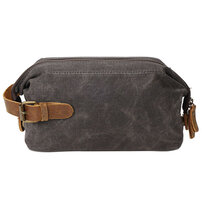 Whatna 厚手帆布x天然牛革 ミニセカンドバッグ メンズ クラッチ バッグ 小さい 化粧かば キャンバス x厚手本革 カジュアル フォーマル 冠婚葬祭 結婚式 バッグ 手持ち バッグ 小鞄 紳士用 男性用 ポーチ バッグ 3107#