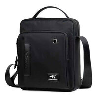 Whatna ショルダーバッグ メンズ 2way 斜め掛け 手提げバッグ セカンドバッグ Ipad9.収納可 イヤホン穴付 縦型 防水高密度オックスフォード 耐磨耗 小さめ メッセンジャーバッグ 通学 通勤 肩掛け バッグ 自転車かばん プレゼント男性 黒 青 LHM1801