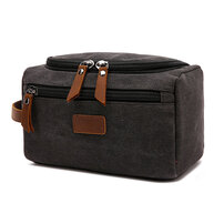 Whatna 厚手帆布xレザー ミニセカンドバッグ メンズ クラッチ バッグ 小さい 化粧か ばダブルファスナー カジュアル フォーマル 冠婚葬祭 結婚式 バッグ 手持ち バッグ 小鞄 紳士用 男性用 ポーチ バッグ 8604#