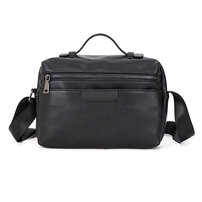 Whatna 革 ショルダーバッグ メンズ ポシェット2way 斜め掛け 手提げバッグ セカンドバッグ 6枚カード Ipad 10.5収納 可 厚手 レザー 横型 通学 通勤 肩掛けミニ バッグ 自転車かばん プレゼント男性 黒