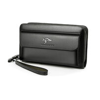 Whatna ミニセカンドバッグ メンズ バッグ 12枚カード収納 小さめ クラッチバッグ 長財布 革 手持ちバッグ メンズ ポーチ 男性用 紳士用 結婚式 冠婚葬祭 黒 ブラウンA818