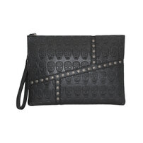 Whatna 2WAY 革 セカンド バッグ メンズ バッグ [クラッチ ショルダー 肩掛け 結婚式 バッグ] A4 6枚カード収納9.7インチのipad収納可 手持ちバッグ ビジネス カジュアル フォーマル 冠婚葬祭 紳士用 男性用 黒（A8913#）