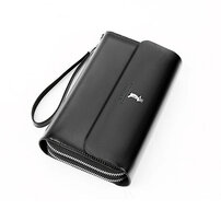 Whatna ミニセカンドバッグ メンズ バッグ 12枚カード収納 小さめ クラッチバッグ 長財布 革 手持ちバッグ メンズ ポーチ 男性用 紳士用 結婚式 冠婚葬祭 黒 ブラウンA-719