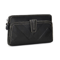 Whatna 牛革 ミクラッチ バッグ メンズ バッグ セカンドバッグ 小きめ 厚手 レザー本革 手持ちバッグ 結婚式 バッグ 冠婚葬祭バッグ 男性用 紳士用 通勤用 黒 （66319）