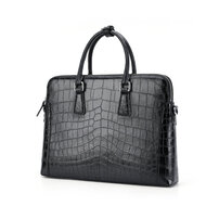 Whatna ワニ革 本革 ビジネス バッグメンズ 2way ショルダー 手提げ 2室仕切 クロコダイル革 ブリーフケース 15.6インチPC対応 旅行 出張 通勤 通学 就活 面接 バッグ かばん 男性用 1025B