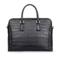 Whatna ワニ革 本革 ビジネス バッグメンズ 2way ショルダー 手提げバッグ 2室仕切 クロコダイル革 ブリーフケース 15.6インチPC対応 旅行 出張 通勤 通学 就活 面接 バッグ かばん 男性用 1025H