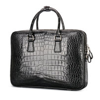 Whatna ワニ革 本革 ビジネス バッグメンズ 2way ショルダー 手提げバッグ 2室仕切 クロコダイル革 ブリーフケース 14インチPC対応 旅行 出張 通勤 通学 就活 面接 バッグ かばん 男性用 1015H