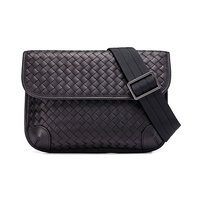 Whatna 手作り編み込み 革 ショルダーバッグ メンズ メッセンジャーバッグ 斜め掛け ボディバッグ 横型 ipad Mini収納可 本 革 厚手 レザー ビジネスバッグ 小さい 斜めがけ バッグ 男性用 紳士用 黒（YH3377）