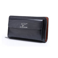 Whatna ミニセカンドバッグ メンズ バッグ 14枚カード収納 小さめ クラッチバッグ 長財布 革 手持ちバッグ メンズ ポーチ 男性用 紳士用 結婚式 冠婚葬祭 黒 ブラウン