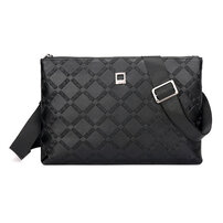 Whatna 革 セカンド バッグ メンズ バッグ [クラッチ ショルダー 肩掛け 結婚式 バッグ] 6枚カード収納 手持ちバッグ ビジネス カジュアル フォーマル 冠婚葬祭 紳士用 男性用 黒 ブルー（023-3010）