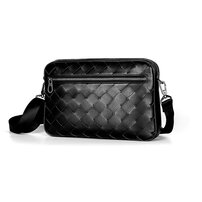 Whatna 2way 手作り編み込み 本革 ミニ セカンド バッグ メンズ ミニ ショルダーバッグ 横型 ショルダーベルト付 ハンドストラップ付 クラッチ 肩掛け 結婚式 バッグ ビジネス フォーマル 冠婚葬祭 バッグ紳士用 男性用