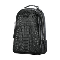 Whatna ワニ革 ビジネスバッグメンズ バッグ 手提げ・リュックの2WAY クロコダイル革 厚手本革 A4 15.6インチpc収納可 大容量 盗難防止 旅行 出張用 通勤 通学 就活 面接 バッグ かばん 男性用 ブラウン 黒（1070）