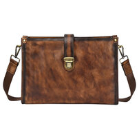 Whatna 2way 天然 牛 革 セカンド バッグ メンズバッグ [クラッチ ショルダー 肩掛け 結婚式 バッグ] イタリア 厚 手 本 革 A4 大きめ 手持ちバッグ ビジネス フォーマル 冠婚葬祭 バッグ 紳士用 男性用 黒 ブラウン（8091）