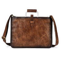 Whatna 2way 天然 牛 革 セカンド バッグ メンズバッグ [クラッチ ショルダー 肩掛け 結婚式 バッグ] イタリア 厚 手 本 革 A4 15.6インチPC 大きめ ビジネス フォーマル 冠婚葬祭 バッグ 紳士用 男性用 ブラウン（8090）