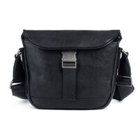 Whatna アンティーク風合い鞣し天然牛革 ショルダーバッグ メンズ 斜め掛けバッグ 2室仕切 本革 レザー小さめ メッセンジャーバッグ 通学 通勤バッグ 軽量 実用 自転車かばん プレゼント男性 黒 ブラウン