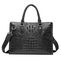 Whatna 牛革 クロコダイル型押し ビジネス バッグメンズ 2way ショルダー 手提げバッグ 3室仕切 6枚カード収納ブリーフケース 14インチPC対応 旅行 出張 通勤 通学 就活 面接 バッグ かばん 男性用 WA74-5