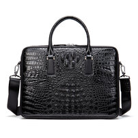Whatna 牛革 クロコダイル型押し ビジネス バッグメンズ 2way ショルダー 手提げバッグ 3室仕切 14インチPC対応ブリーフケース 旅行 出張 通勤 通学 就活 面接 バッグ かばん 男性用 0025