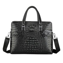 Whatna 牛革 クロコダイル型押し 2室仕切 ビジネス バッグメンズ 2way ショルダー 手提げバッグ 機能美 大容量 ブリーフケース 14インチPC対応 旅行 出張 通勤 通学 就活 面接 バッグ かばん 男性用 89046-3