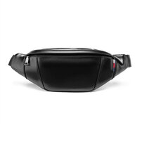 Whatna 3way 革 ボディバッグ・ワンショルダーバッグ メンズ ウエストポーチ 本 革 厚手 レザー 斜め掛けバッグ スポーツバッグ 撥水 皮 バッグ 自転車 カジュアル 遠足 旅行 通勤 通学 黒 4904