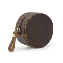 Whatna 天然 厚 手 牛革 小銭入れ コインケース メンズ レディース ミニジュエリーボックス ベルトポーチ 1本 腕時計 収納ボックス イヤホン収納ケース 本 革 防 水 お家はもちろん、旅行、出張持ち運び便利な 7810