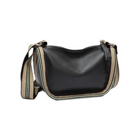 Whatna 天然 牛革 ショルダーバッグ レディース メッセンジャーバッグ小さめ ビジネスバッグ ipad Mini収納可 横型 本革 通勤 通学 斜めがけバッグ オシャレ な シンプル な 軽量 実用 自転車 かばん女性用 黒