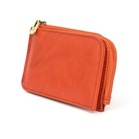 Whatna 天然 厚 手 牛革 小銭入れ コインケース メンズ レディース お札入 れカード入れ 8枚収納可RFID 二折 薄い財布 短財布 ミニ財布 K138