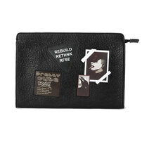 Whatna 2wayセカンド バッグ メンズバッグ [クラッチ ショルダー 肩掛け 結婚式 バッグ]ショルダーストラップ ハンドストラップ 付 pu革 A4 大きめ 手持ちバッグ ビジネス フォーマル 冠婚葬祭 バッグ 紳士用 男性用 黒