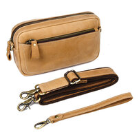 Whatna 3way 天然 牛 革ミニ セカンド バッグ メンズ ニショルダーバッグ ポシェット 本革 厚手レザー 小 横型 ショルダーベルト付 ハンドストラップ付 クラッチ 肩掛け 結婚式 バッグ ビジネス フォーマル 冠婚葬祭 バッグ