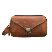 Whatna 革 2WAYミニセカンド バッグ メンズ バッグ 小さ ウェストポーチ ベルトポーチ 厚手 レザー クラッチ 手持ち バッグ ビジネス カジュアル フォーマル 冠婚葬祭 結婚式 バッグ 紳士用 男性用