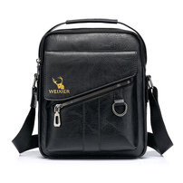 Whatna 革 ショルダーバッグ メンズ 2way 斜め掛け 手提げ バッグ セカンド バッグ Ipad9.7収納可 縦型 小さめ メッセンジャーバッグ 通学 通勤 肩掛け バッグ 自転車かばん プレゼント男性 8632