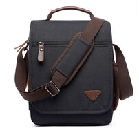 Whatna ショルダーバッグ メンズ 2way 斜め掛け 手提げ バッグ セカンド バッグ2室仕切 ペン挿しｘ1 帆布x革 大さめA4 Ipad pro 13 収納可縦型 メッセンジャーバッグ 通学 通勤 肩掛け バッグ 自転車かばん 1066