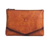 Whatna 2way アンティーク風合い鞣し天 然 牛革 セカンドバッグ メンズ クラッチ バッグ 小き 厚 本 革 カード6枚収納可 B5 9.7ipad収納可 結婚式 披露宴 バッグ カジュアルフォーマル ビジネス 冠婚葬祭 バッグ 男性用 紳士用 ブラウン31131