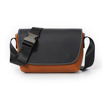 Whatna ミニショルダーバッグ 横型 メンズ ポシェット ショルダーミニポーチ 革 軽量 小さめメッセンジャーバッグ斜め掛け軽量 実用 自転車 鞄 かばん男性用 紳士用 ブラウン YH3522