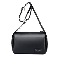 Whatna ミニショルダーバッグ メンズ ポシェット ショルダーミニポーチ 革 横型 軽量 小さめメッセンジャーバッグ斜め掛け軽量 実用 自転車 鞄 かばん男性用 紳士用 黒 5837