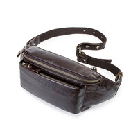 Whatna天 然 牛革 ウエストポーチ ウエストバッグ メンズ ミニショルダーバッグ カードポケットx4 手作業で作 男女兼用 本革 斜めがけ ボディバッグ ワンショルダー 軽量 ブラウンMB130