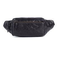 Whatna アンティーク風合い鞣し天 然 牛革ミニウエストポーチ ウエストバッグ メンズ ミニショルダーバッグ 手作業で作 男女兼用 本革 斜めがけ ボディバッグ ワンショルダー 軽量 ブラウン 黒15015