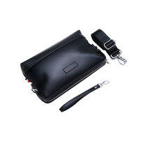 Whatna 天然 牛革 セカンド バッグ メンズ 3way クラッチ ショルダーバッグ 肩掛けバッグ 小さい ショルダーベルト付 ハンドストラップ付 本革 結婚式 バッグ ビジネス フォーマル 冠婚葬祭 バッグ紳士用 男性用 黒 S103